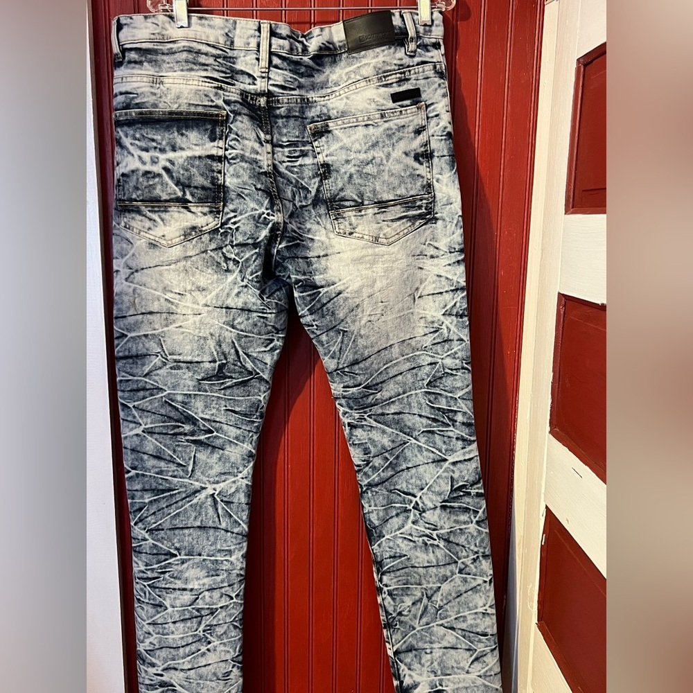Southpole Men's Stretch Biker Denim Skinny Jeans 38x32 - Picture 3 of 6
